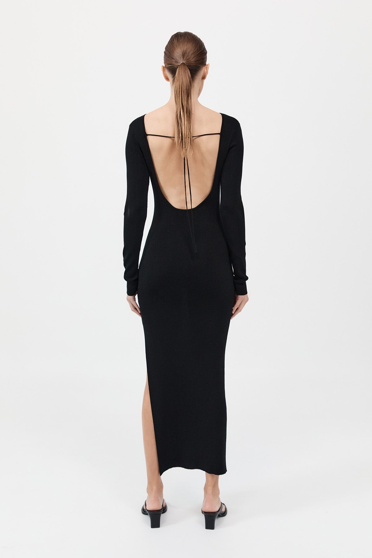 Cut Out Dress - Black - 5