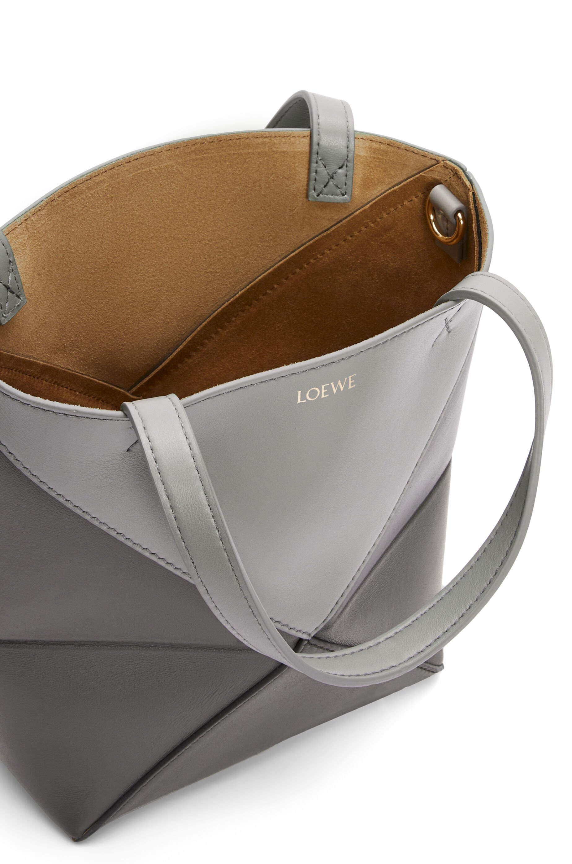 Mini Puzzle Fold Tote in shiny calfskin - 8