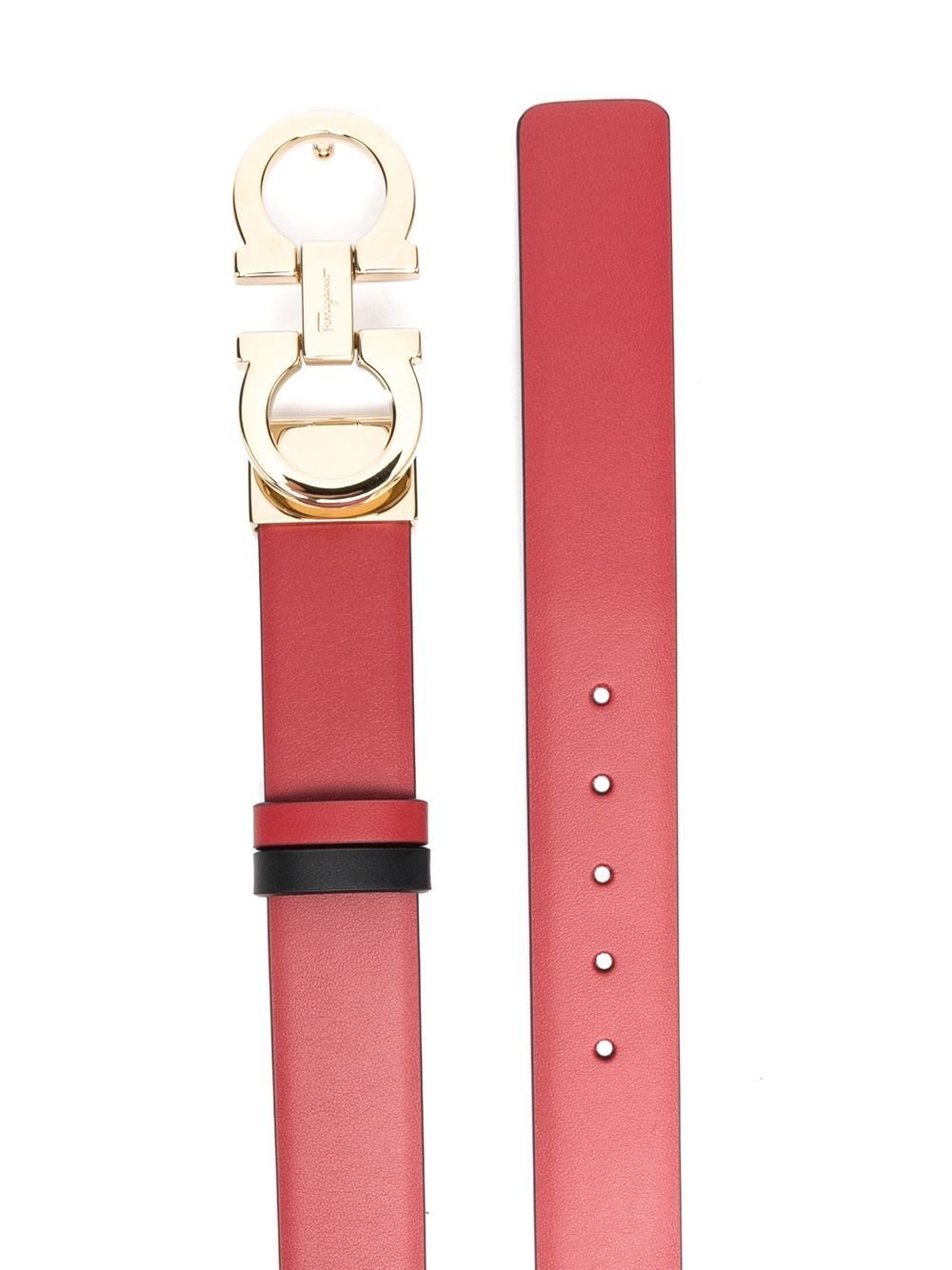 Gancini-buckle calf leather belt - 2