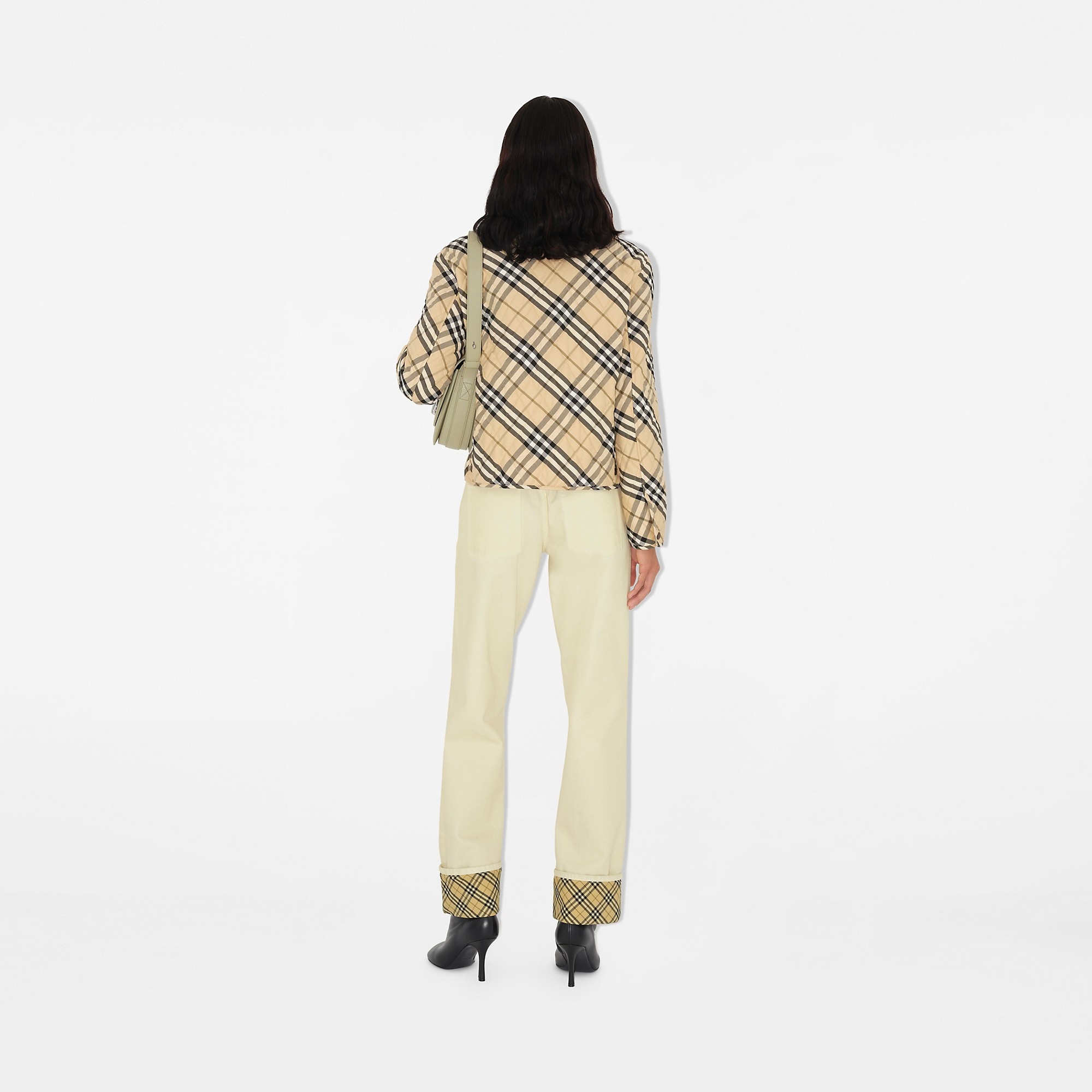 Cropped Check Quilted Barn Jacket - 4