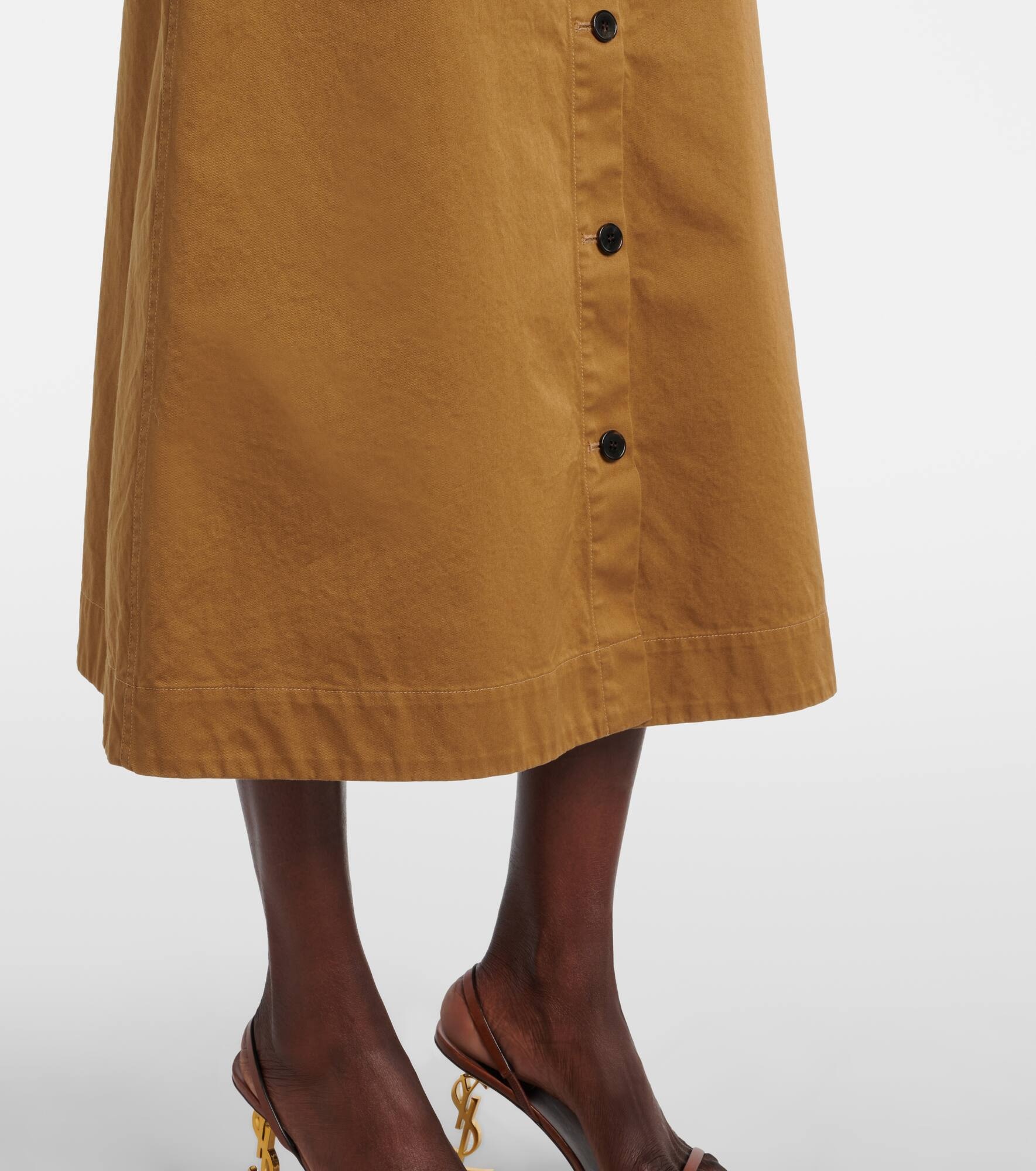 Cotton serge midi skirt - 5