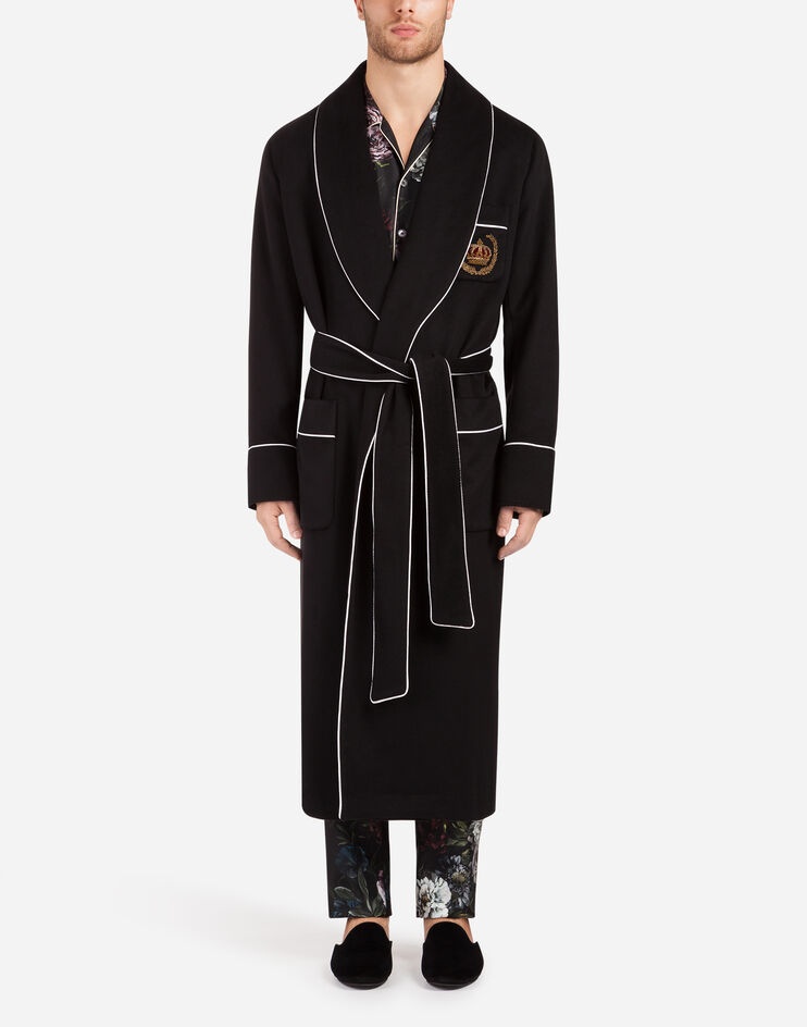 Cashmere coat with patch - 1