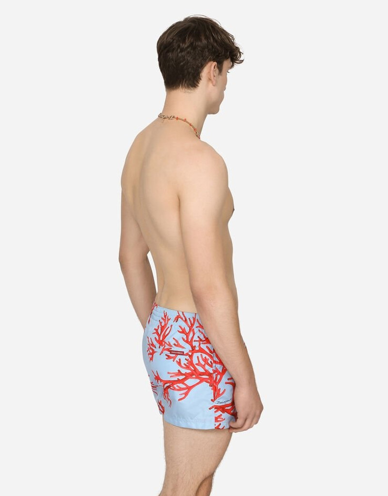 Dolce & Gabbana Short swim trunks with coral print outlook