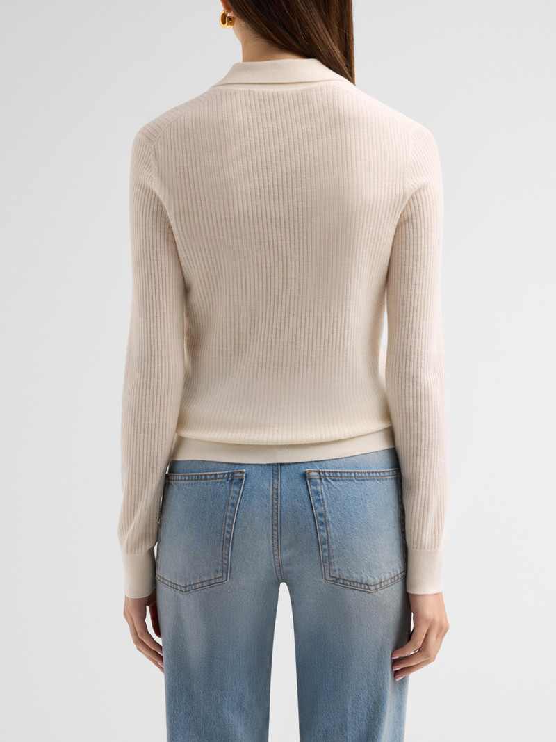 Women's Agata Cashmere Cardigan Shirt - Ivory 3