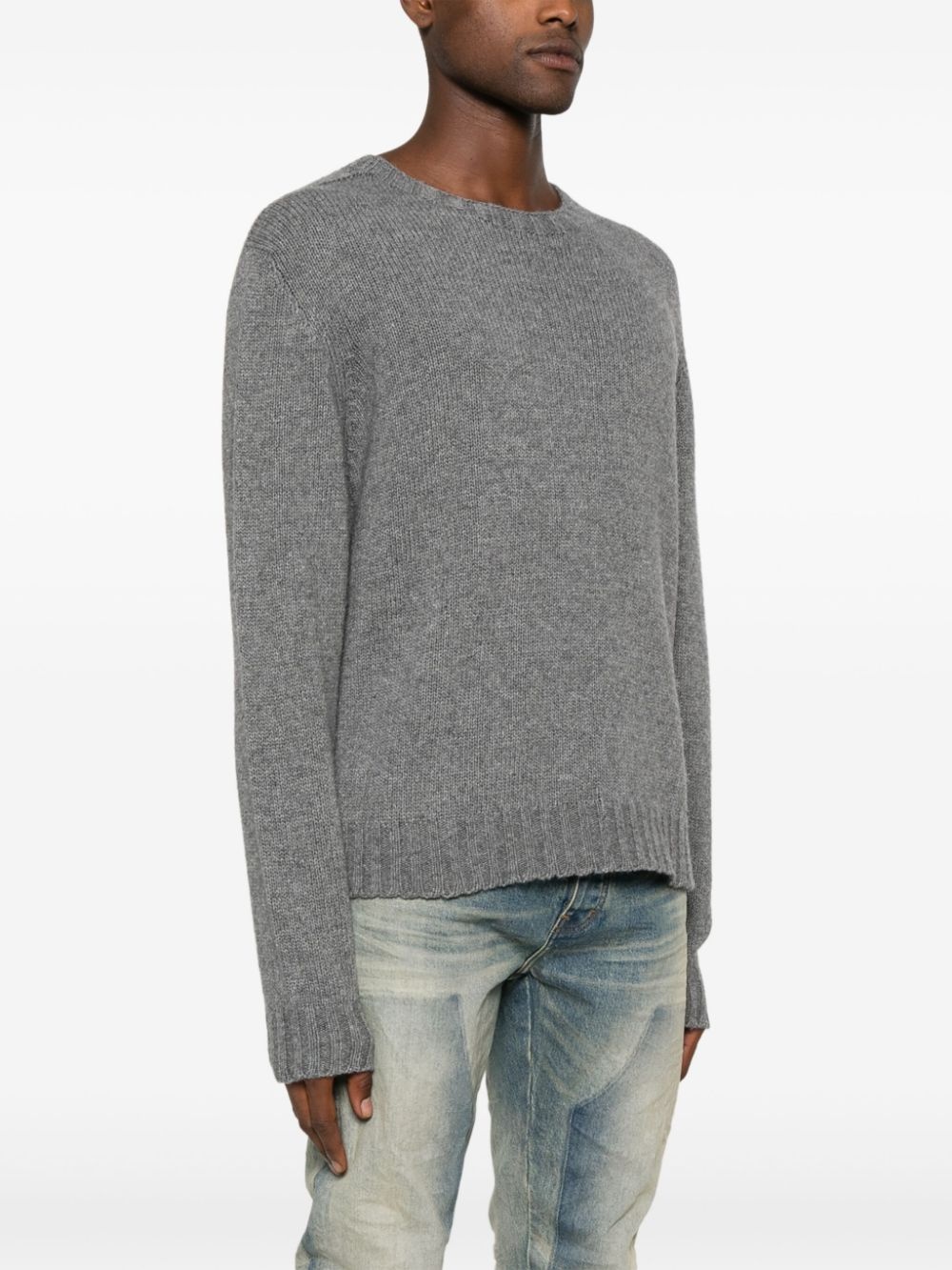 curved-logo sweater - 3