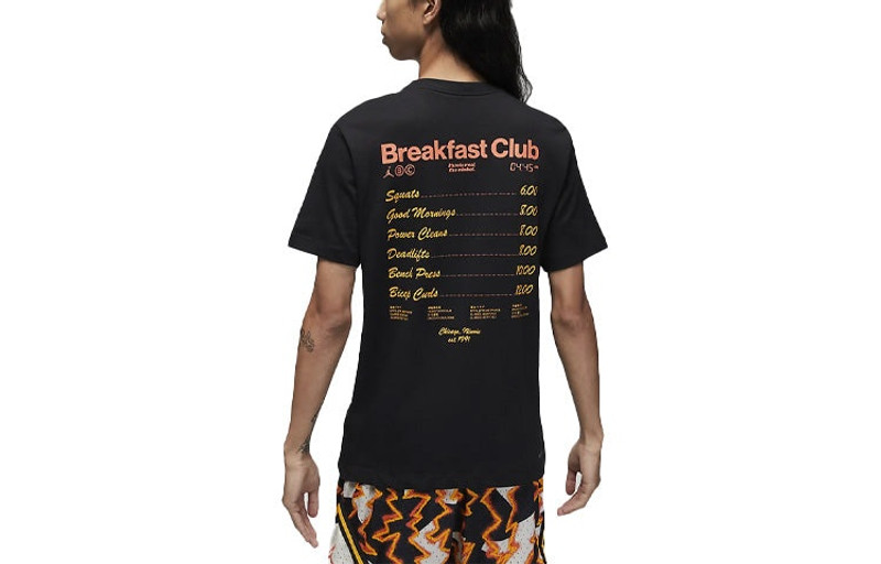 Jordan Men's Air Jordan Alphabet Printing Straight Round Neck Pullover Short Sleeve Black T-Shirt DQ7385-01 outlook