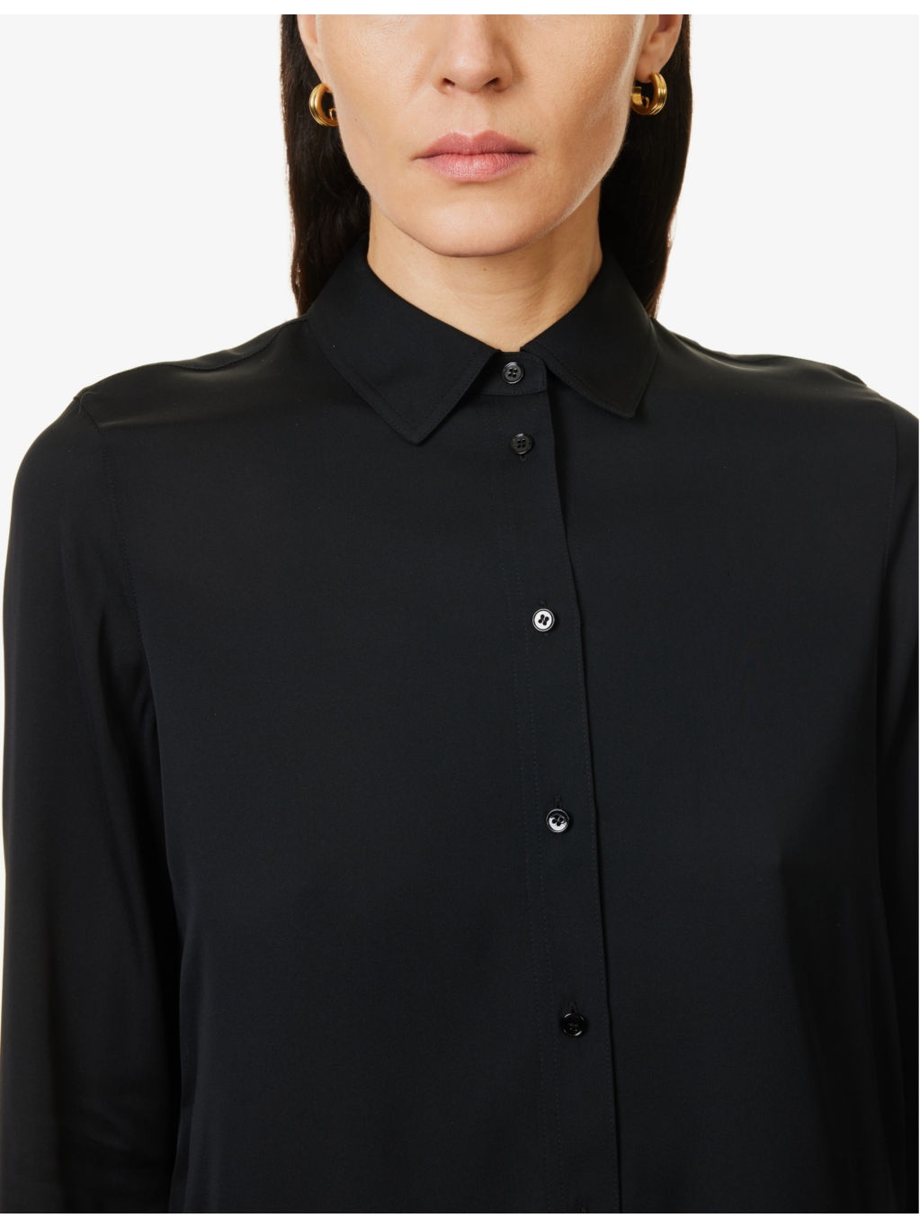 Long-sleeved slim-fit stretch-silk shirt - 5