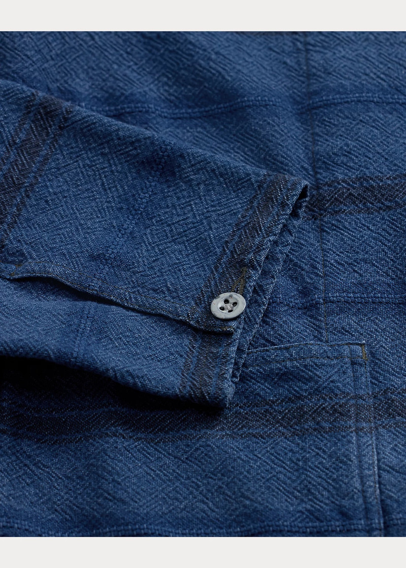 Indigo Striped Dobby Overshirt 3