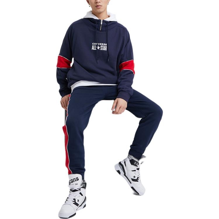 Converse All Star Funnel Neck Quarter Zip Crew Sweatshirt 'Navy' 10018299-A01 - 7