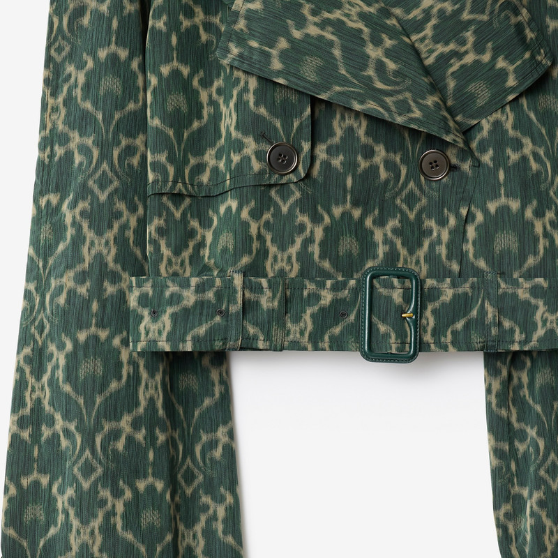 Cropped Baroque Viscose Blend Trench Jacket 4