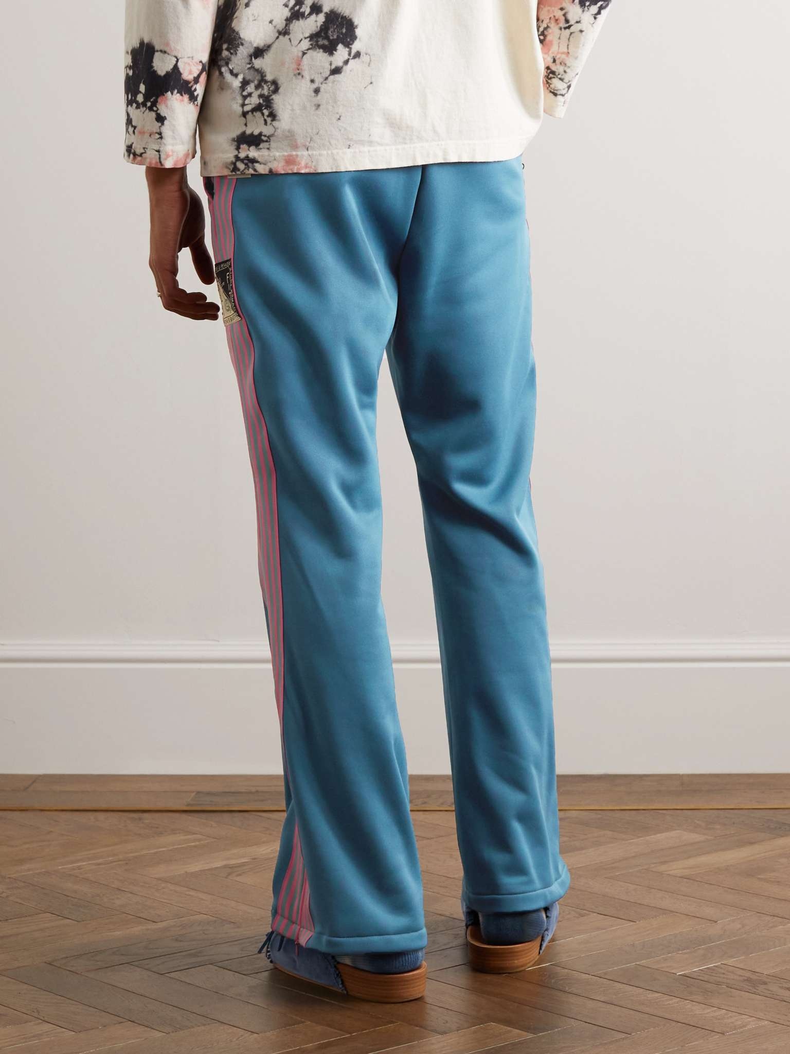 Flared Striped Tech-Jersey Track Pants