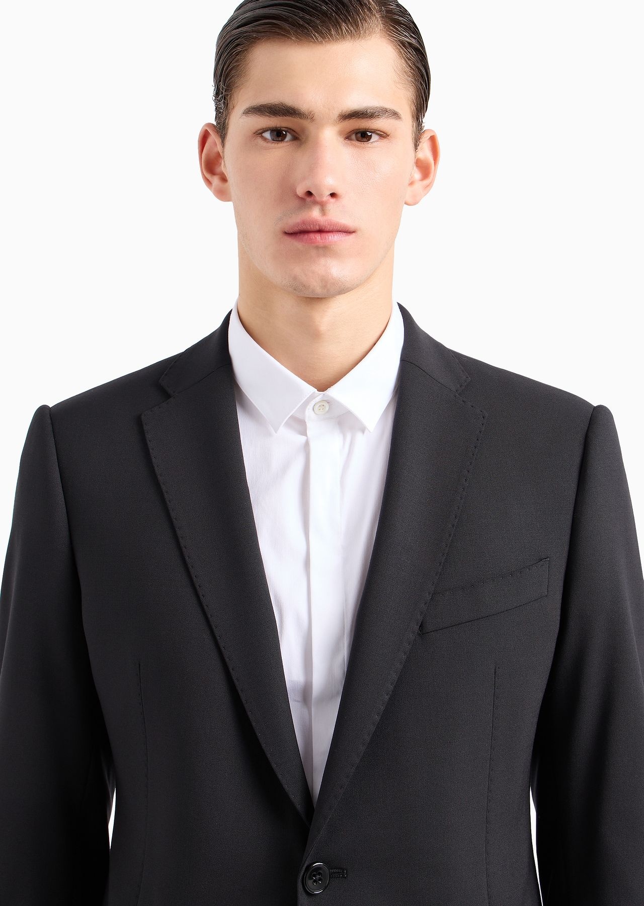 Single-breasted, slim-fit suit in brushed stretch light wool - 5