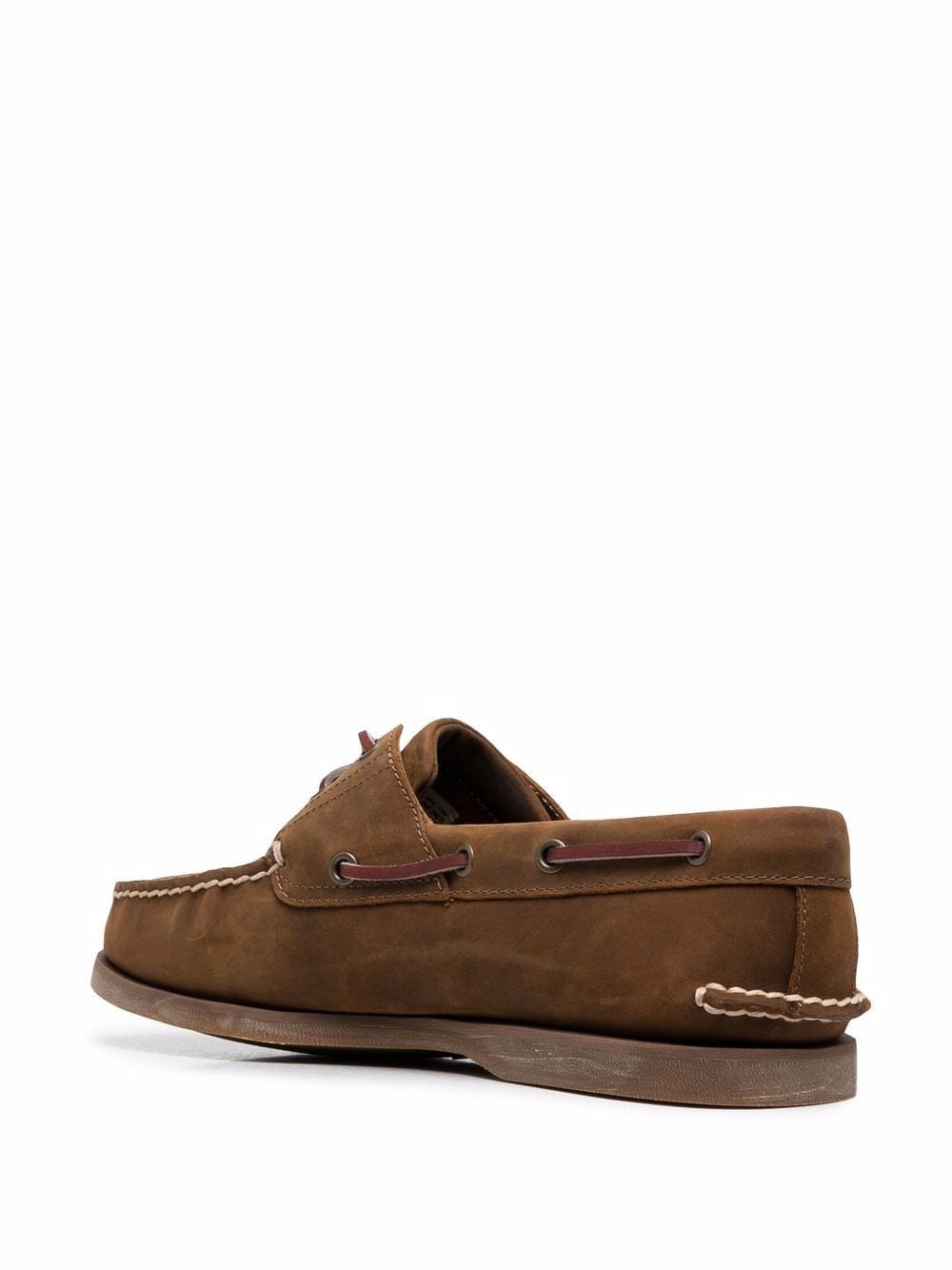 stitched leather boat shoes - 3