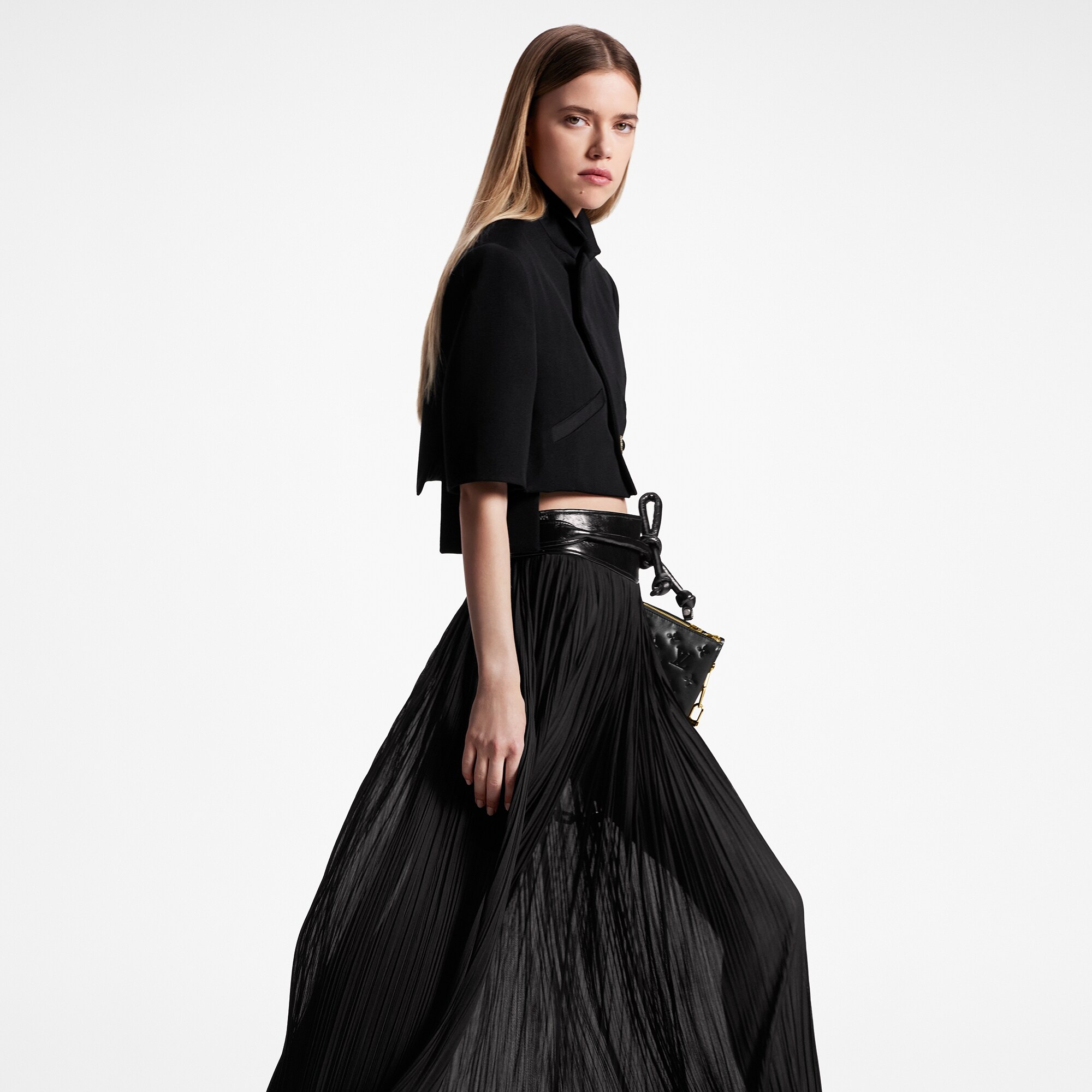 Pleated Jersey Maxi Skirt - 5