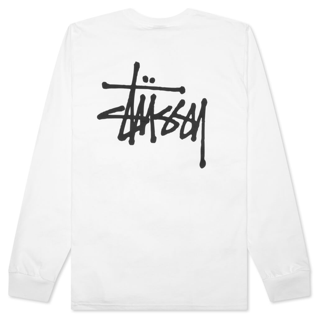 BASIC STUSSY L/S TEE - WHITE - 2