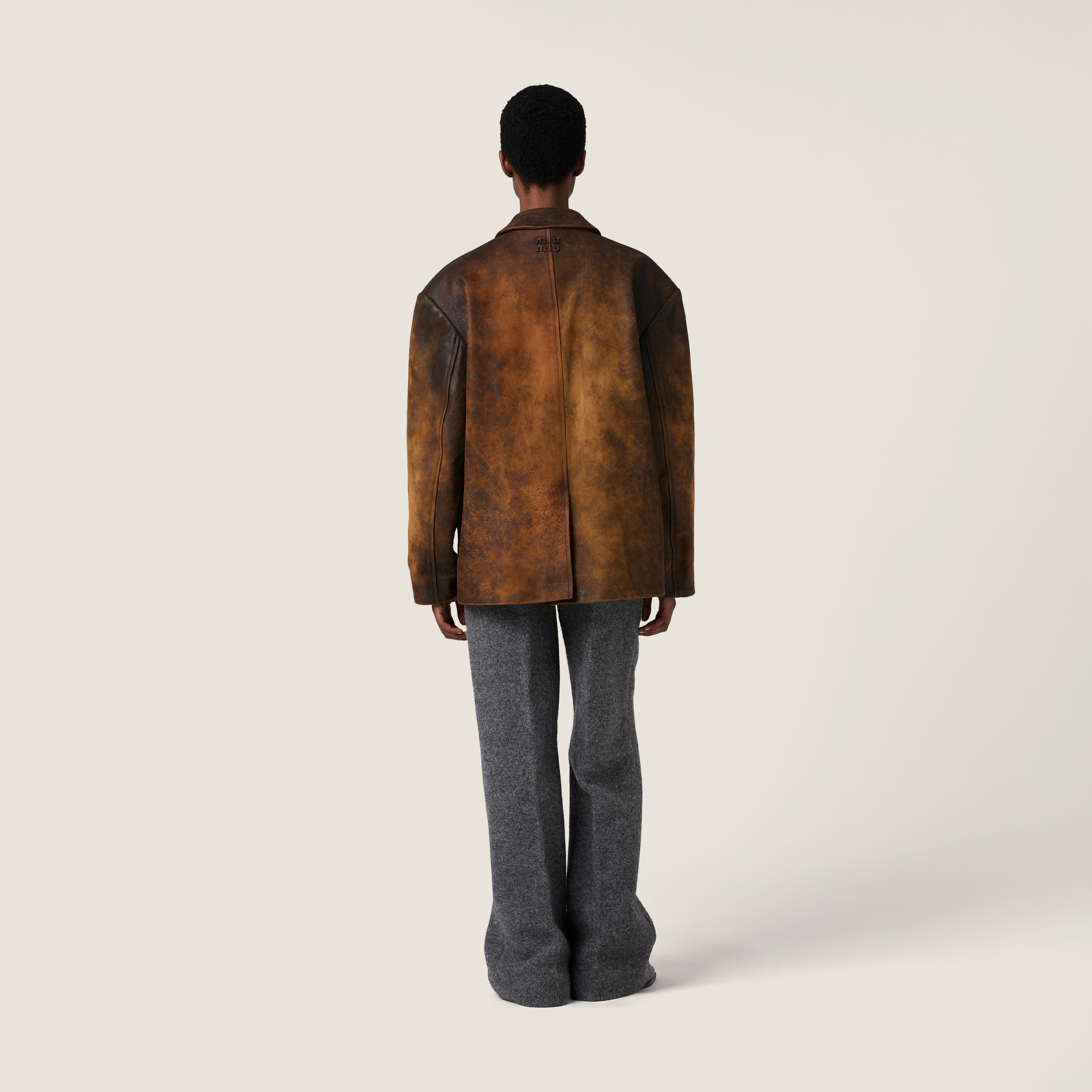 Waxed suede leather jacket - 3