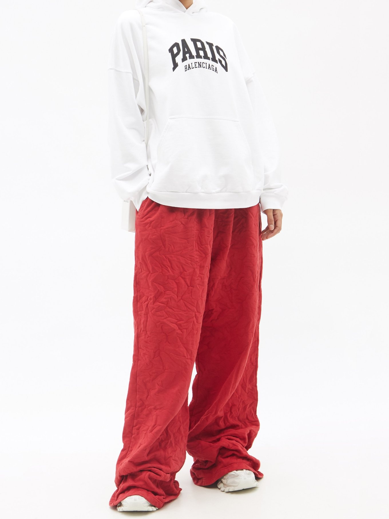 Soccer Baggy Sweatpants in Red/white