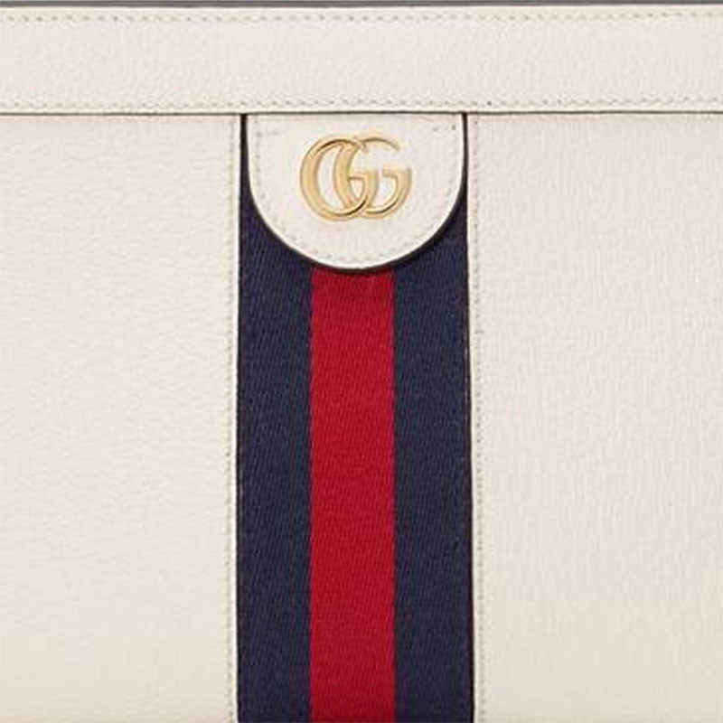 (WMNS) Gucci Ophidia Gold Logo Stripe Webbing Leather Chain Shoulder Messenger Bag Small White Class - 6