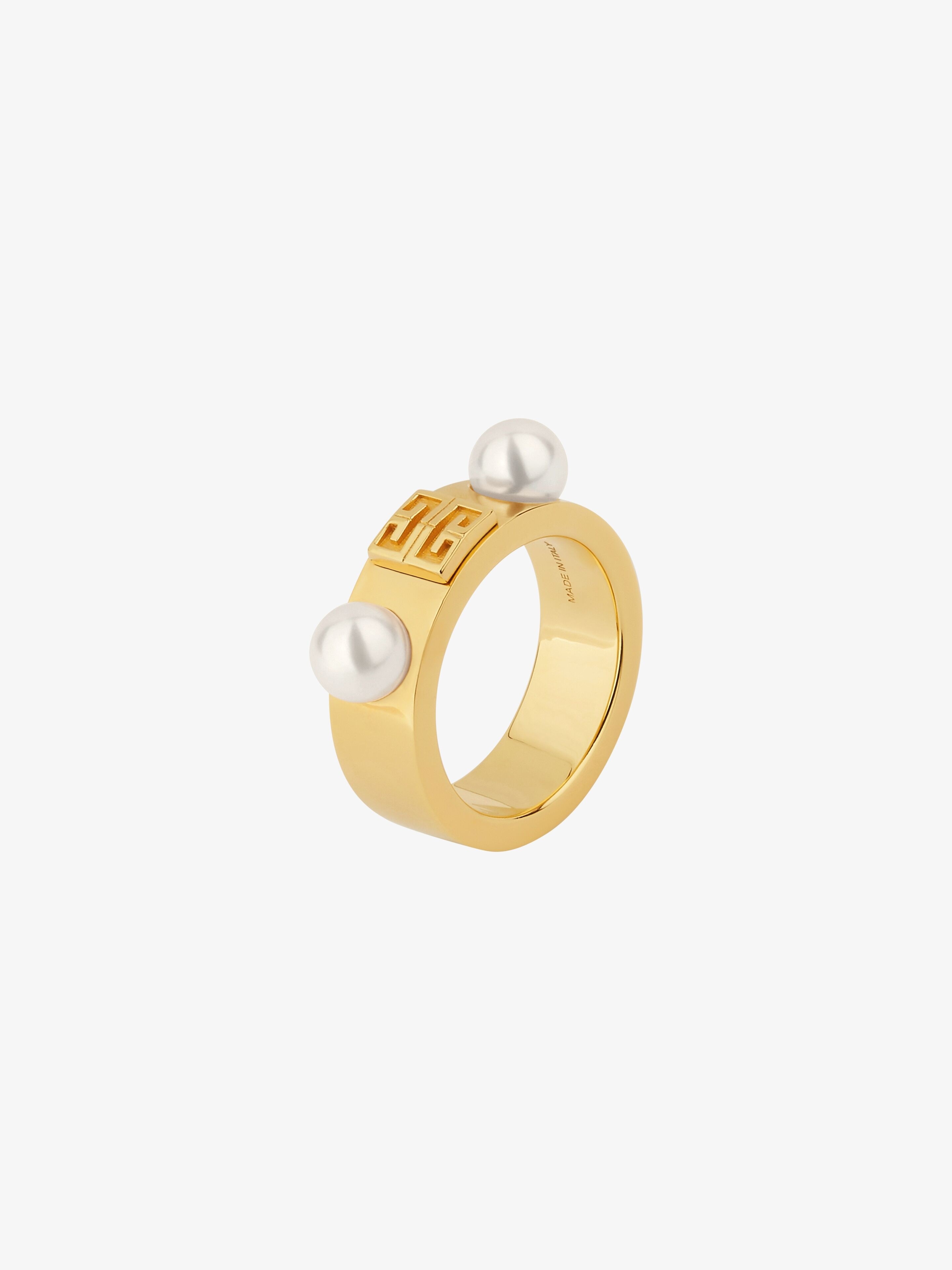 4G RING IN METAL WITH PEARLS - 4