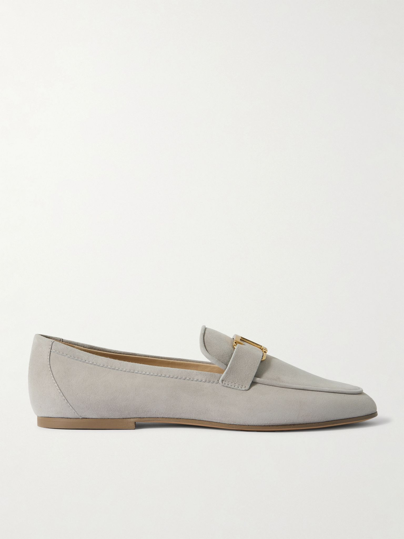 Embellished nubuck loafers Taupe - 1