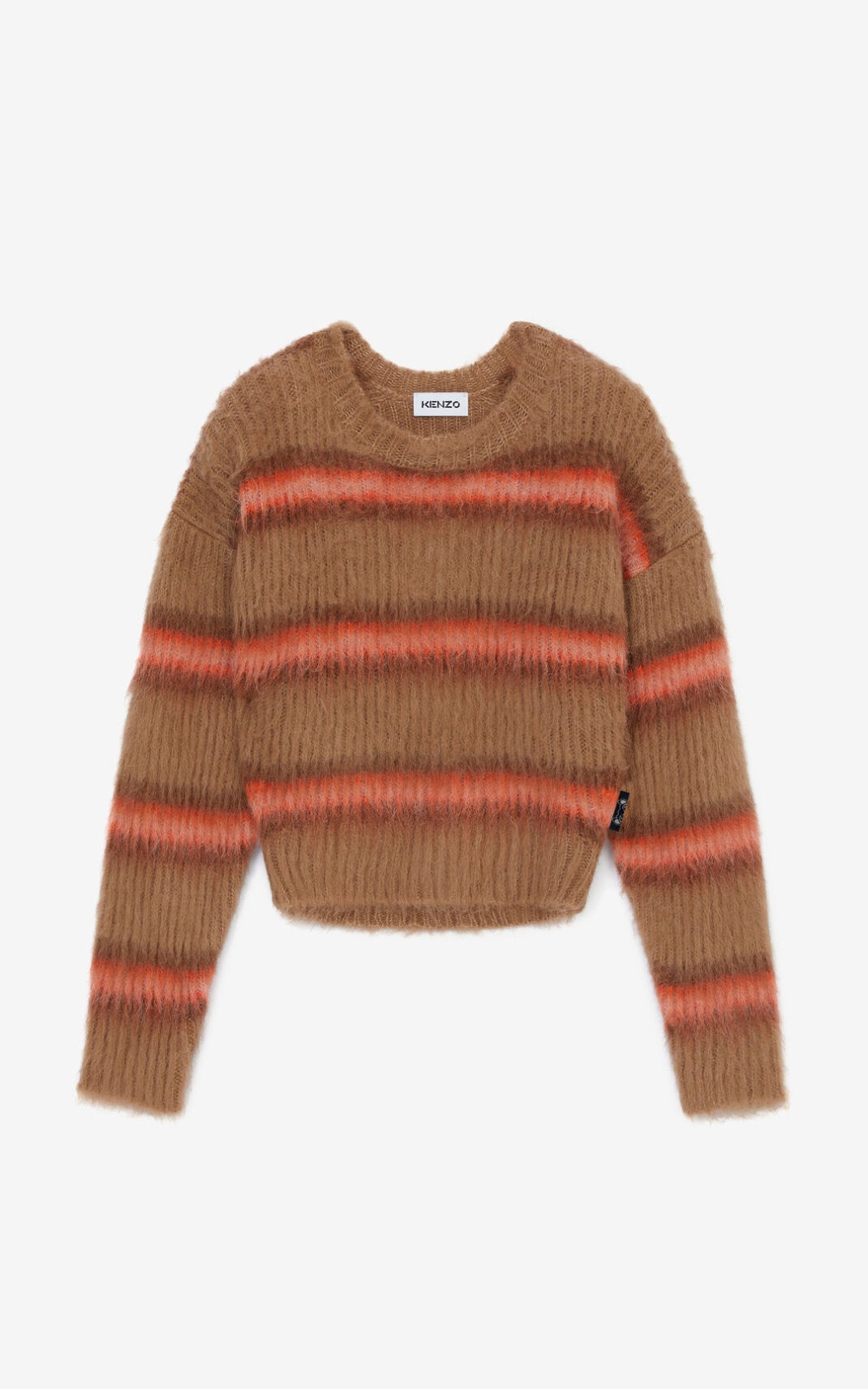 Cropped striped alpaca jumper - 1