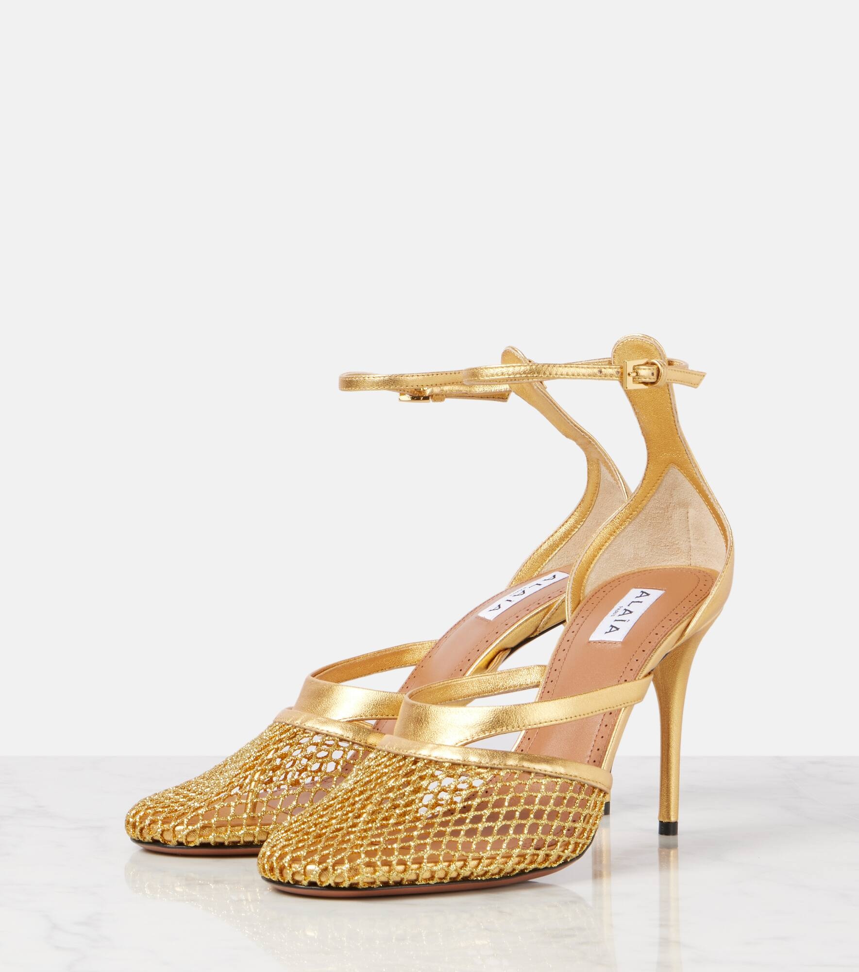 Infradito Fishnet 90 leather pumps - 4