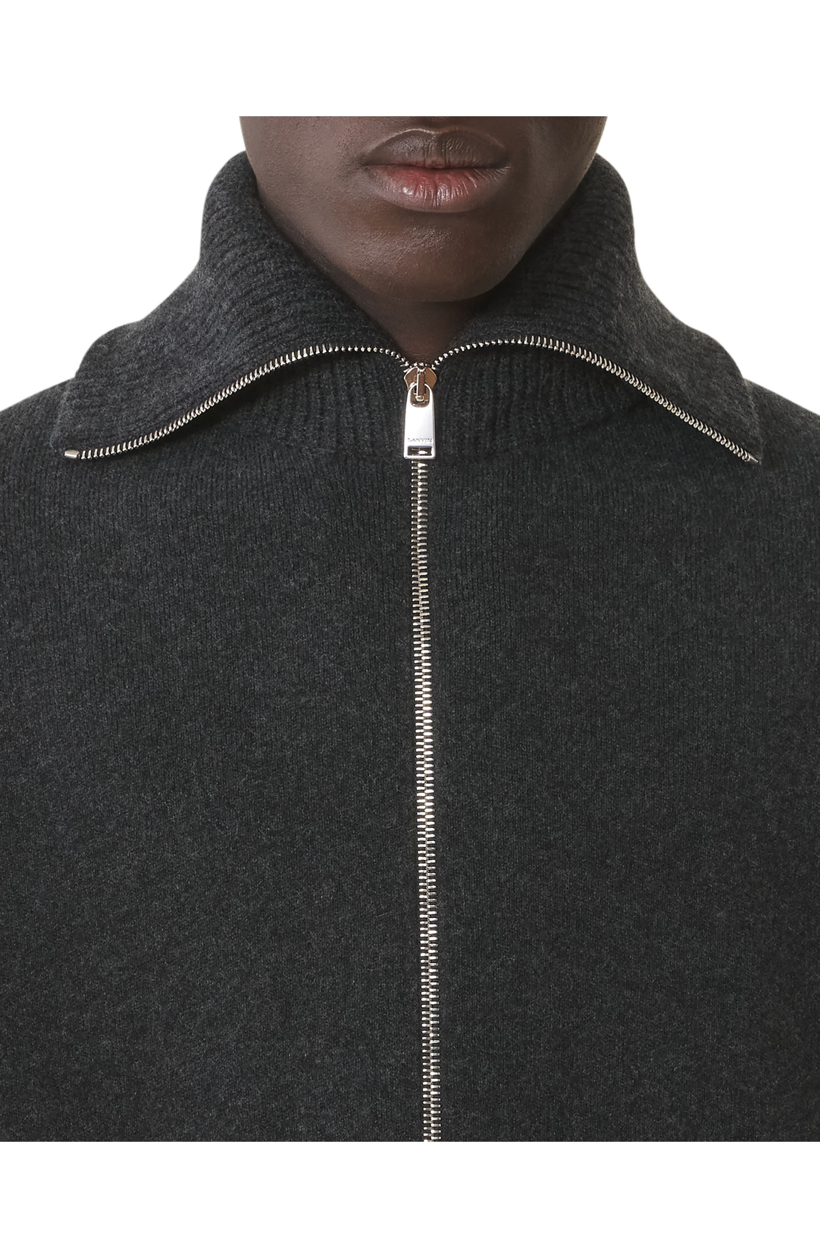 Lanvin Cashmere Zip Cardigan in Heather Grey at Nordstrom - 5