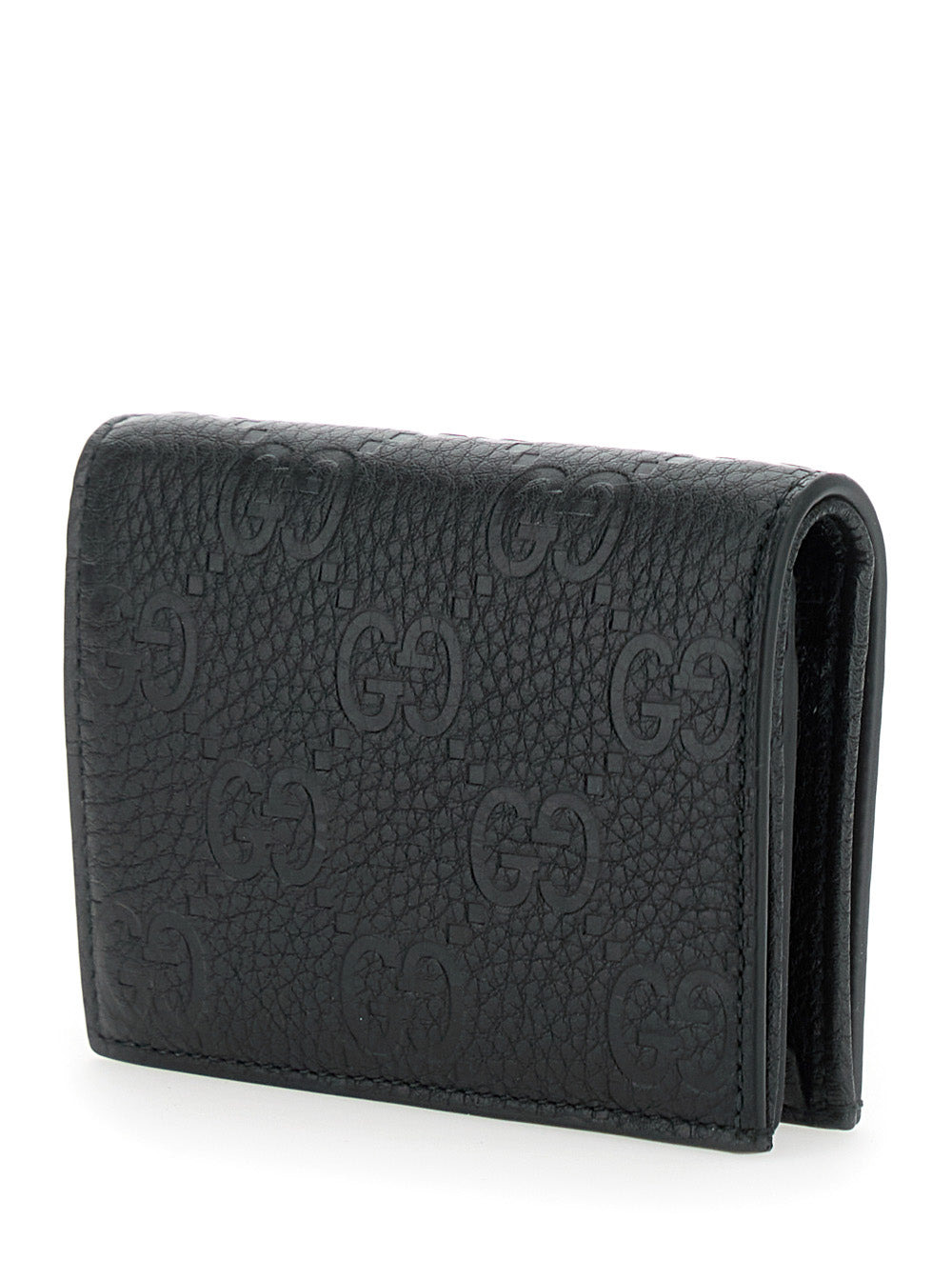 Gucci Women Black Wallet With All-Over Gg Logo In Grained Leather Woman - 2