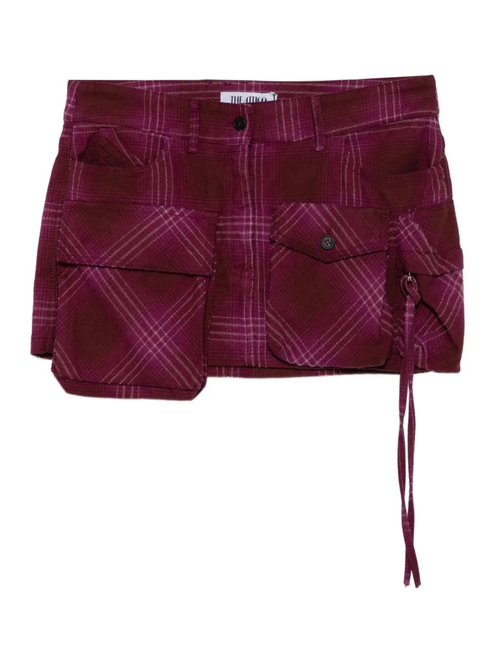 plaid pocket mini skirt - 1