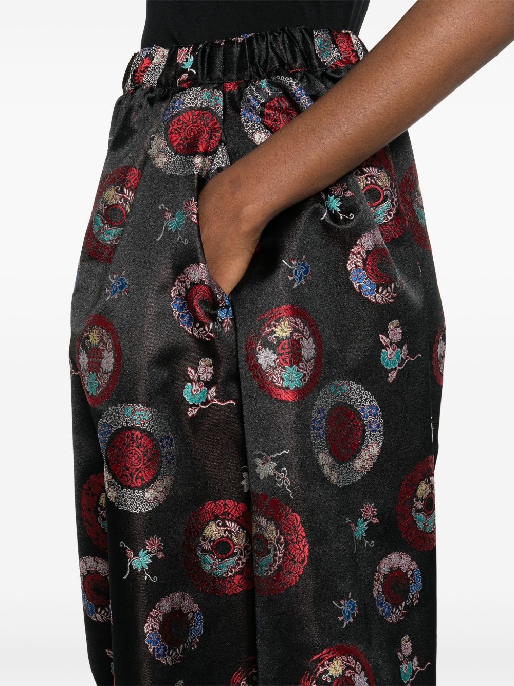 patterned-intarsia trousers - 5