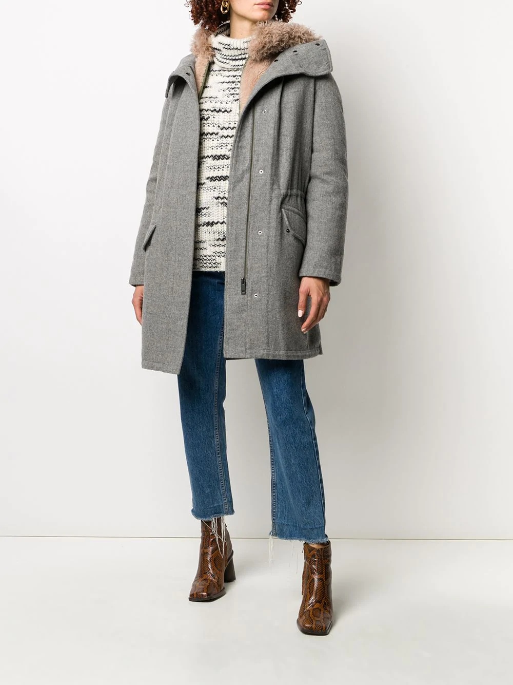 shearling lined parka - 2