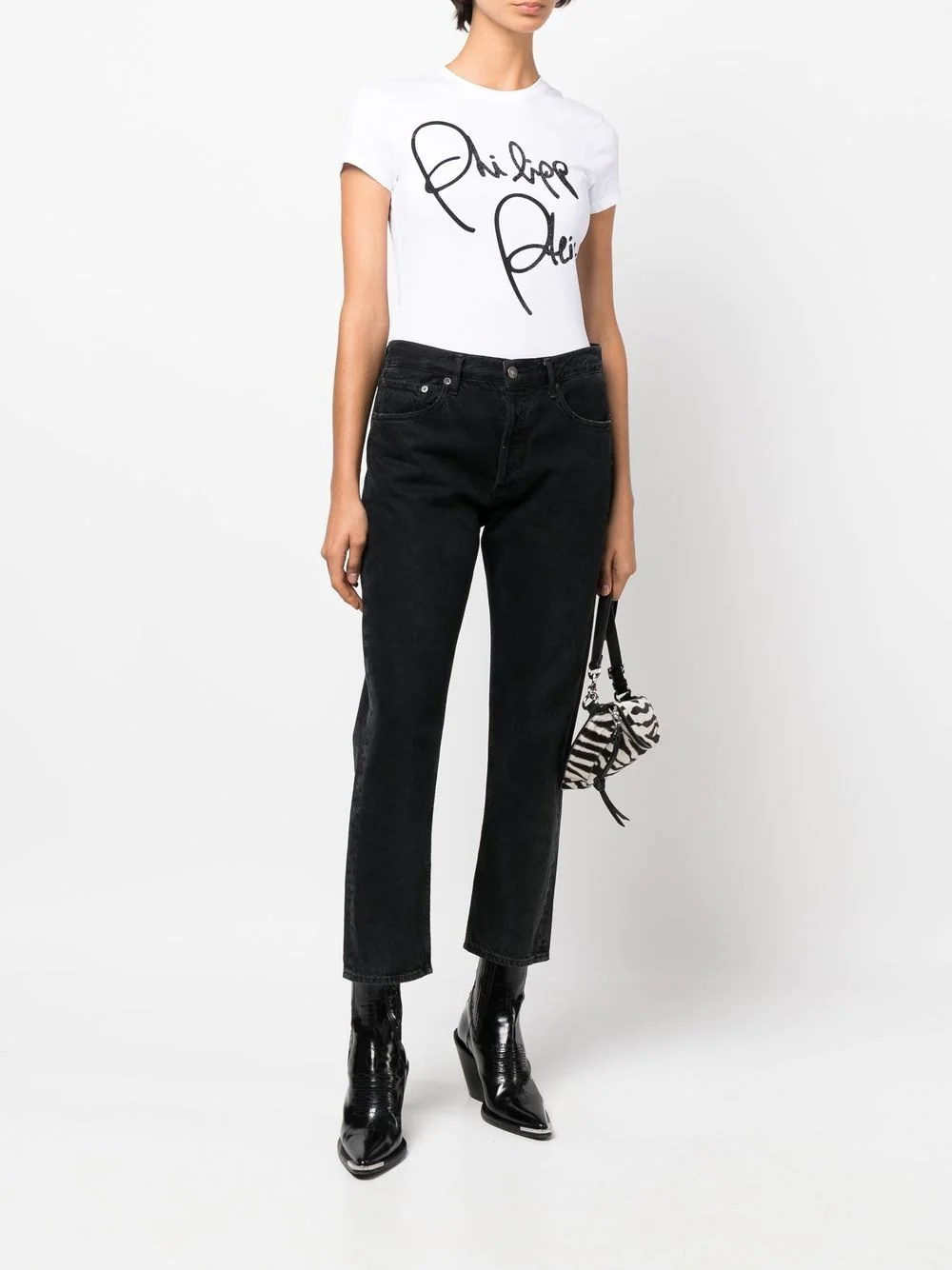 logo-print embellished T-shirt - 2