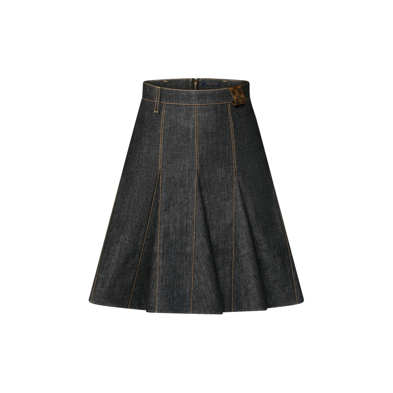 Topstitched Denim Skirt 1