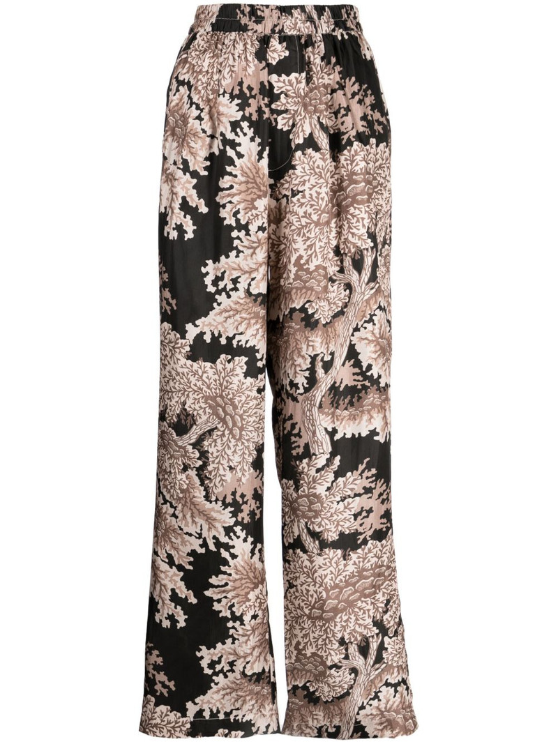 floral-print silk palazzo trousers 1