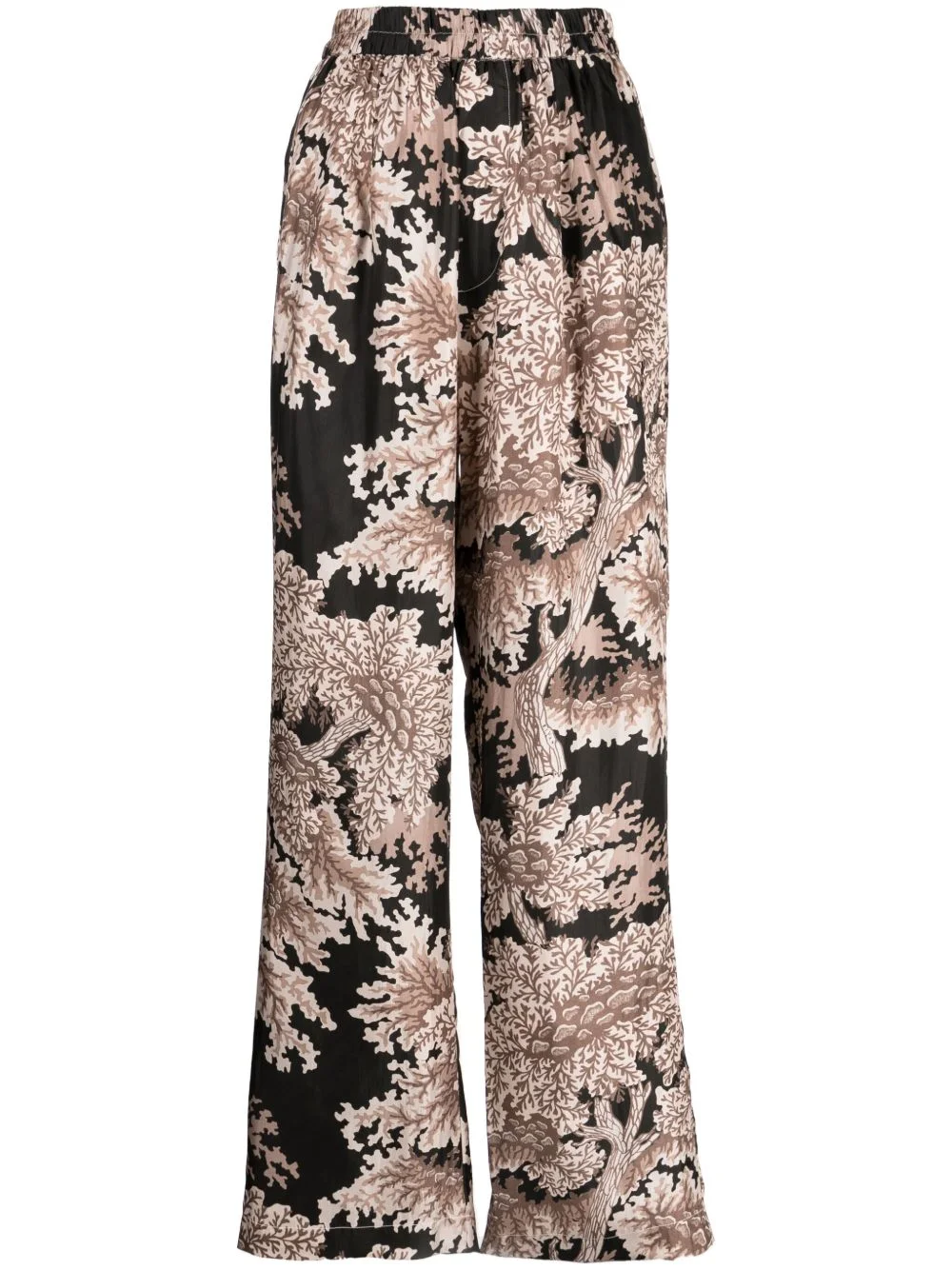 floral-print silk palazzo trousers - 1