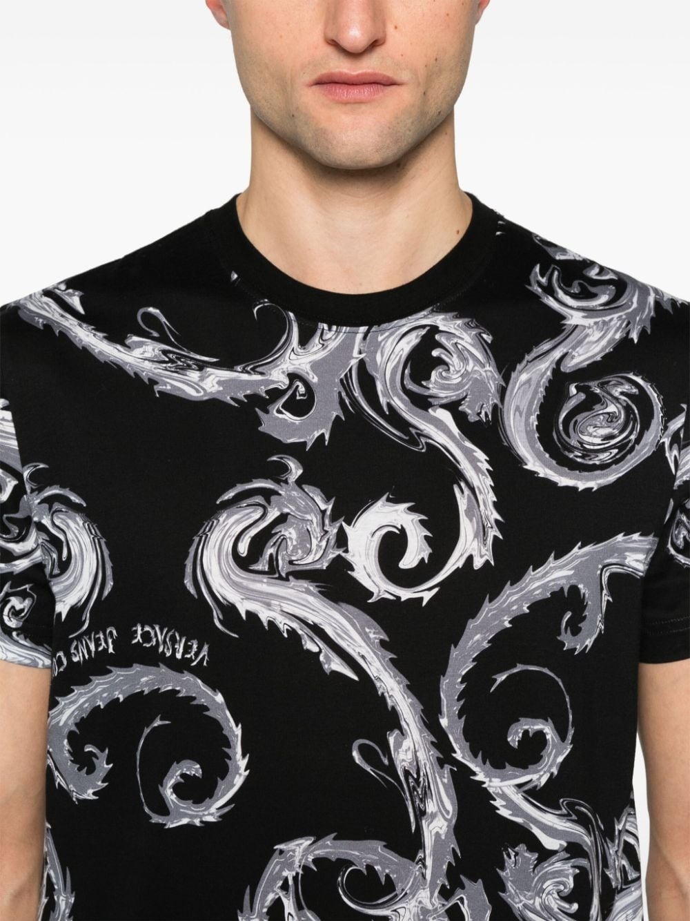 Barocco-print cotton T-shirt - 5