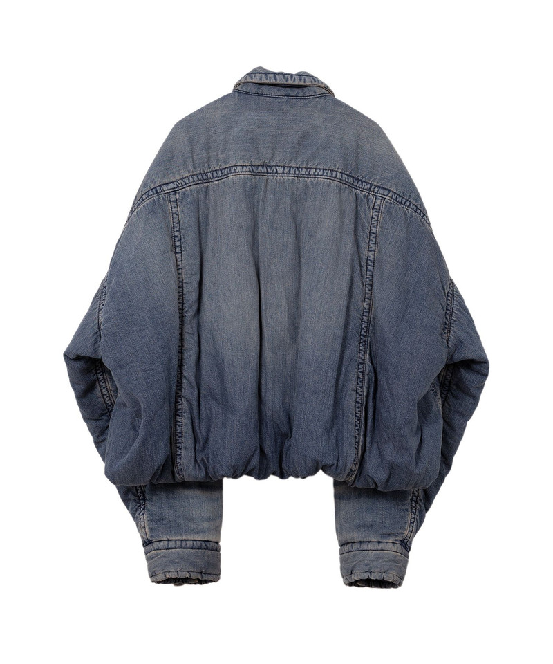 Roll-up Hem Puffer Denim Jacket 21