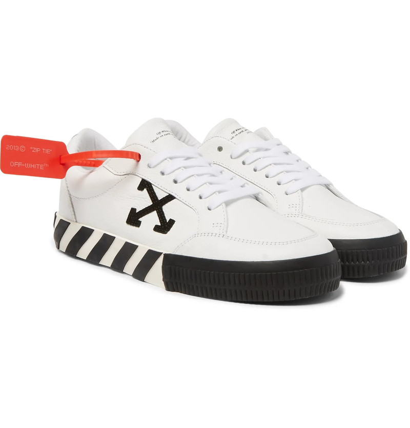 Off-White Logo-Appliquéd Full-Grain Leather Sneakers outlook