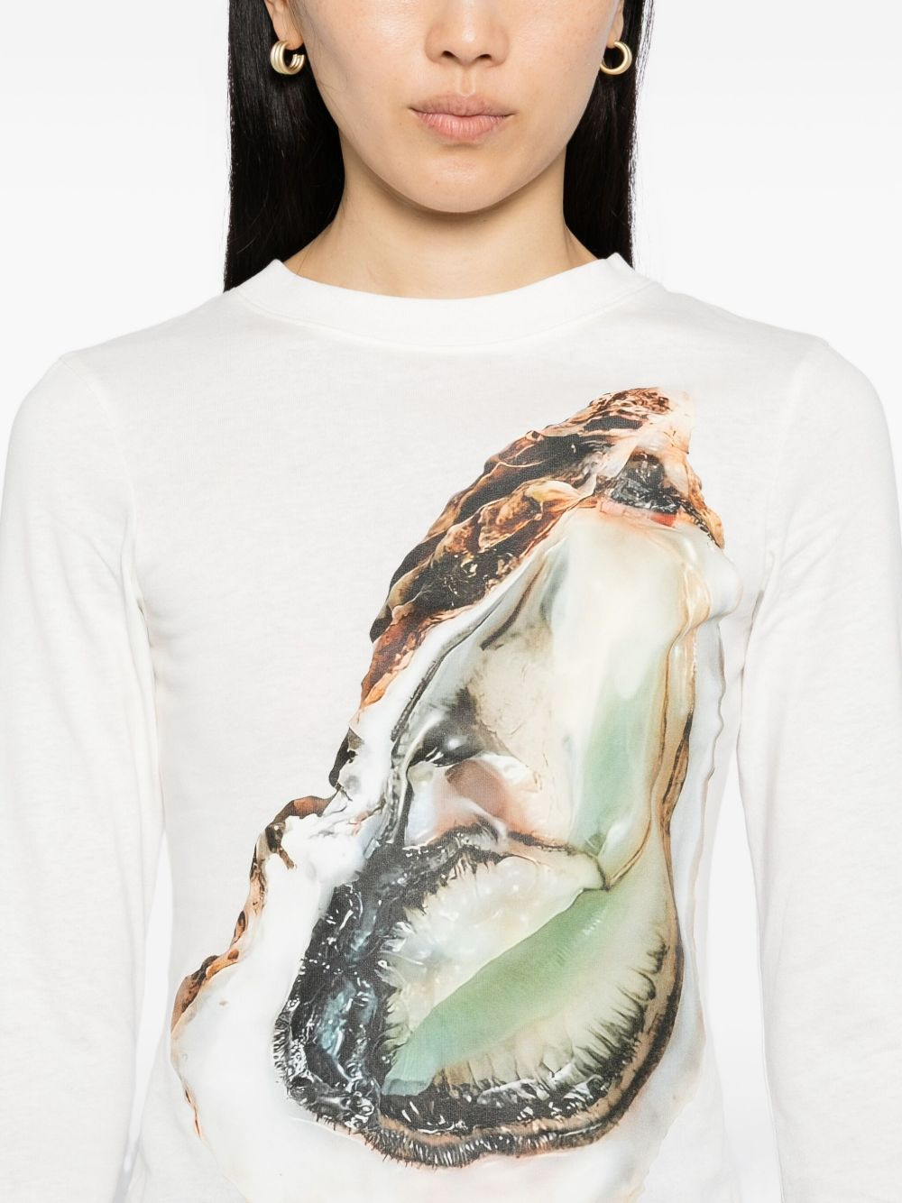 oyster graphic-printed T-shirt - 5