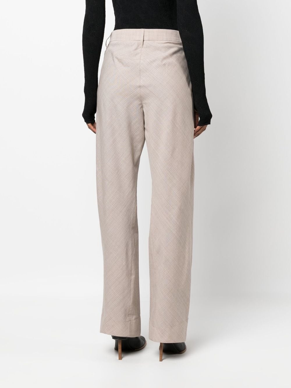 mÃ©lange-effect straight-leg wool trousers - 4