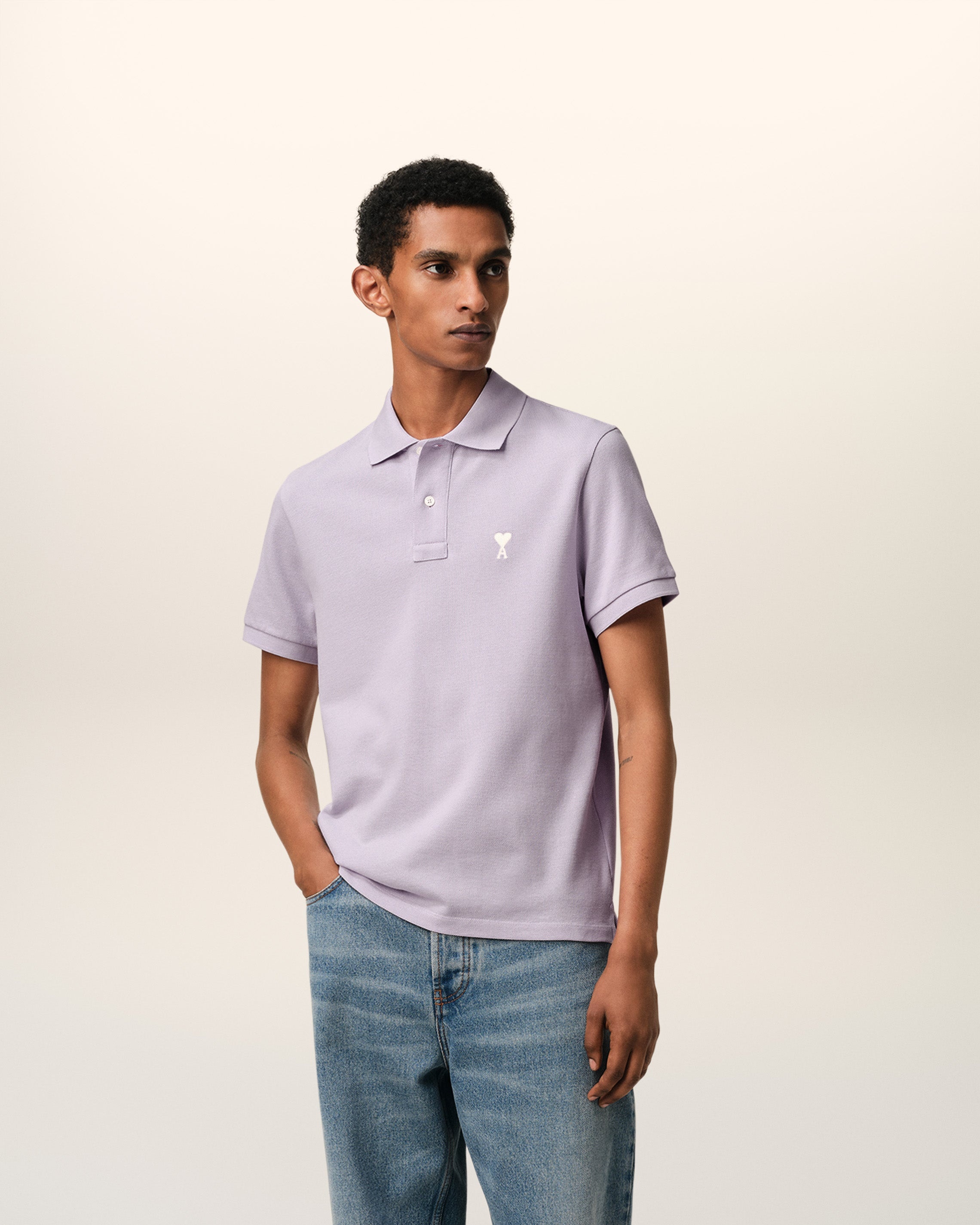 PURPLE COTTON AMI DE COEUR POLO SHIRT - 2