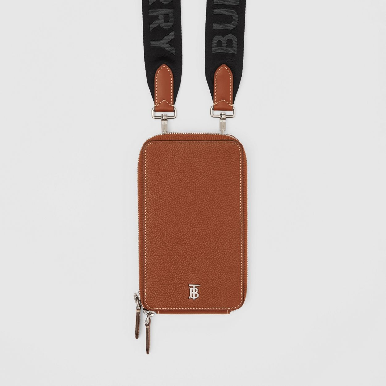 Grainy Leather Phone Case with Detachable Strap - 2