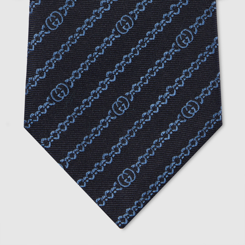 GUCCI Interlocking G chain silk tie outlook