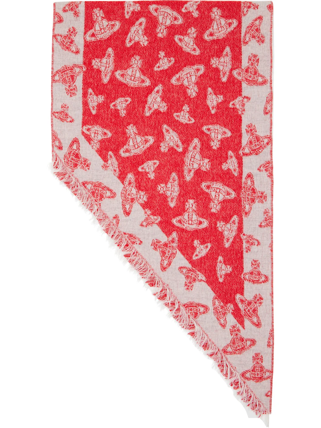 Red & White Two Points Scarf - 1