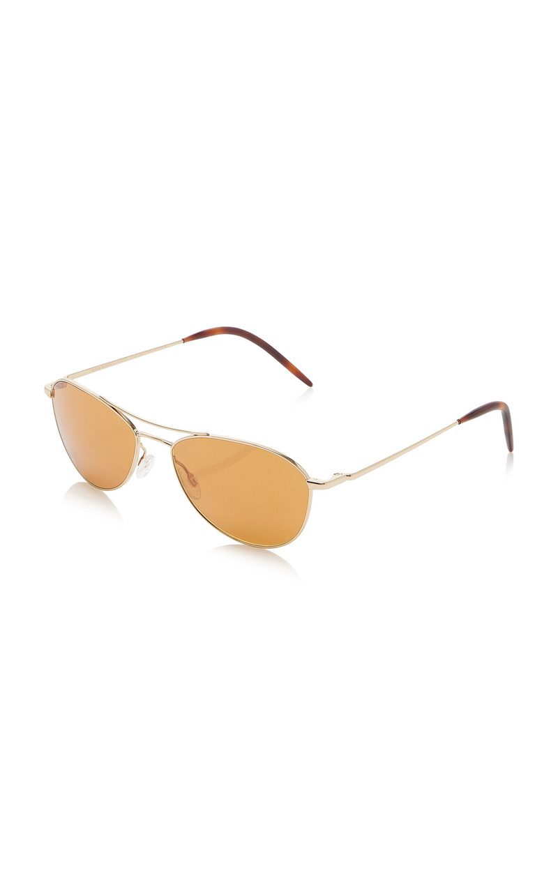 Oliver Peoples Aero Aviator Metal Sunglasses orange outlook