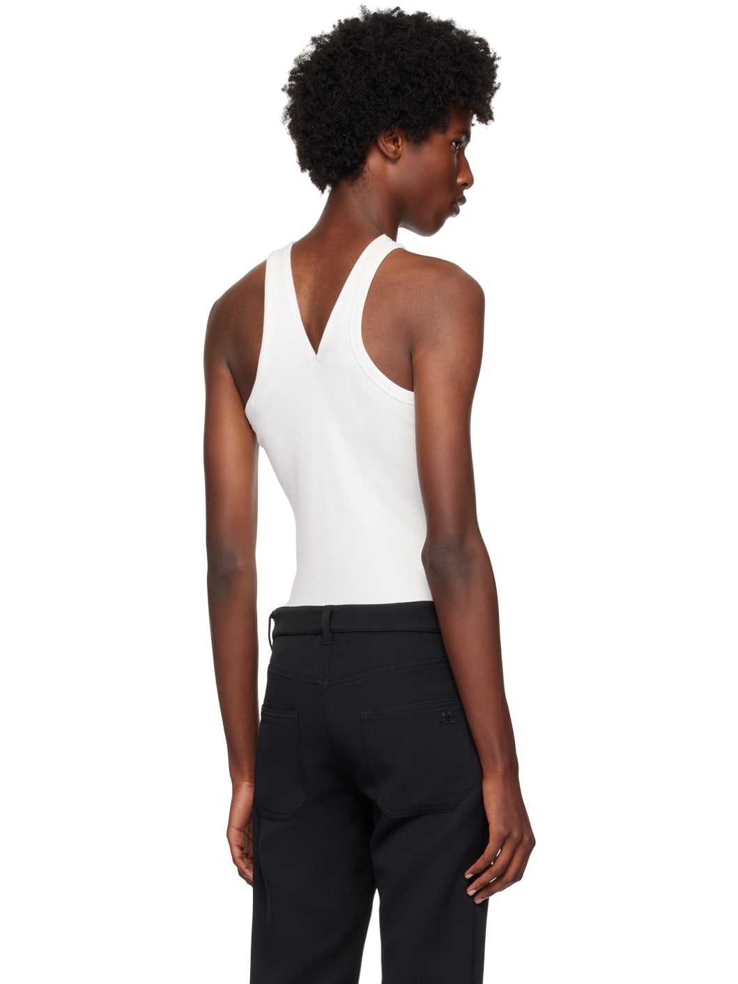 White Zipped Tank Top - 3