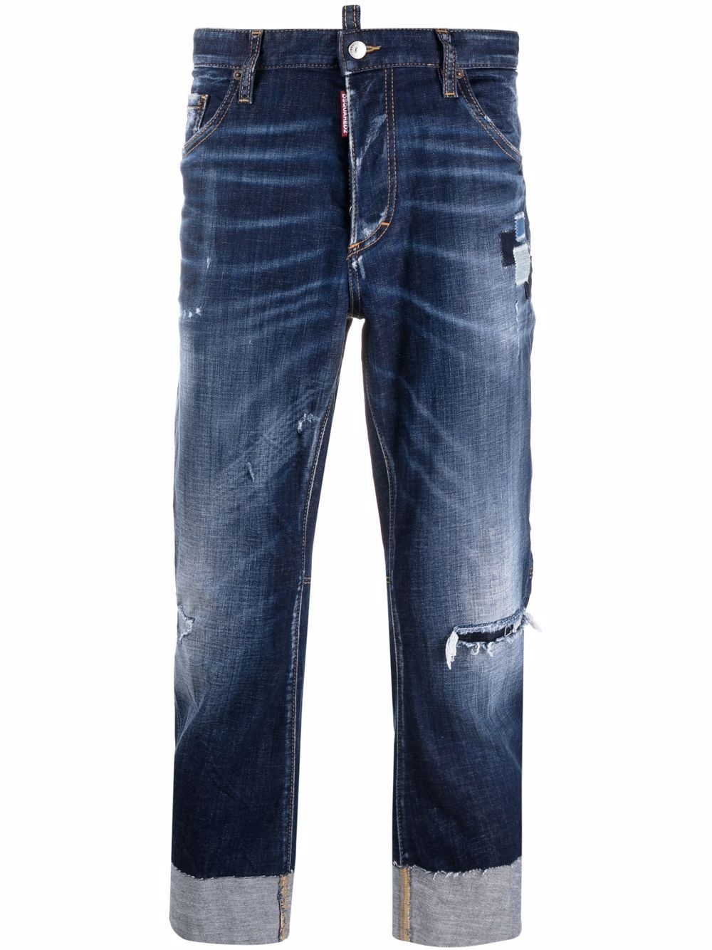 mid-rise straight leg jeans - 1