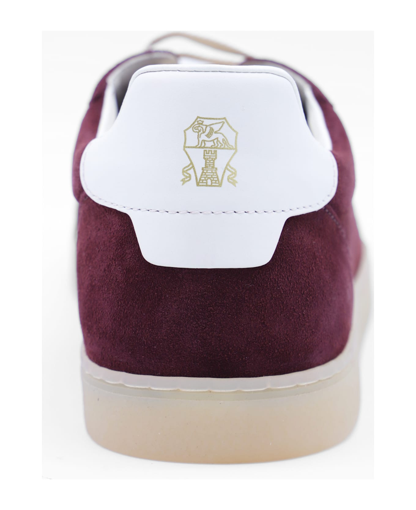 Dark Red Leather Sneakers - 4