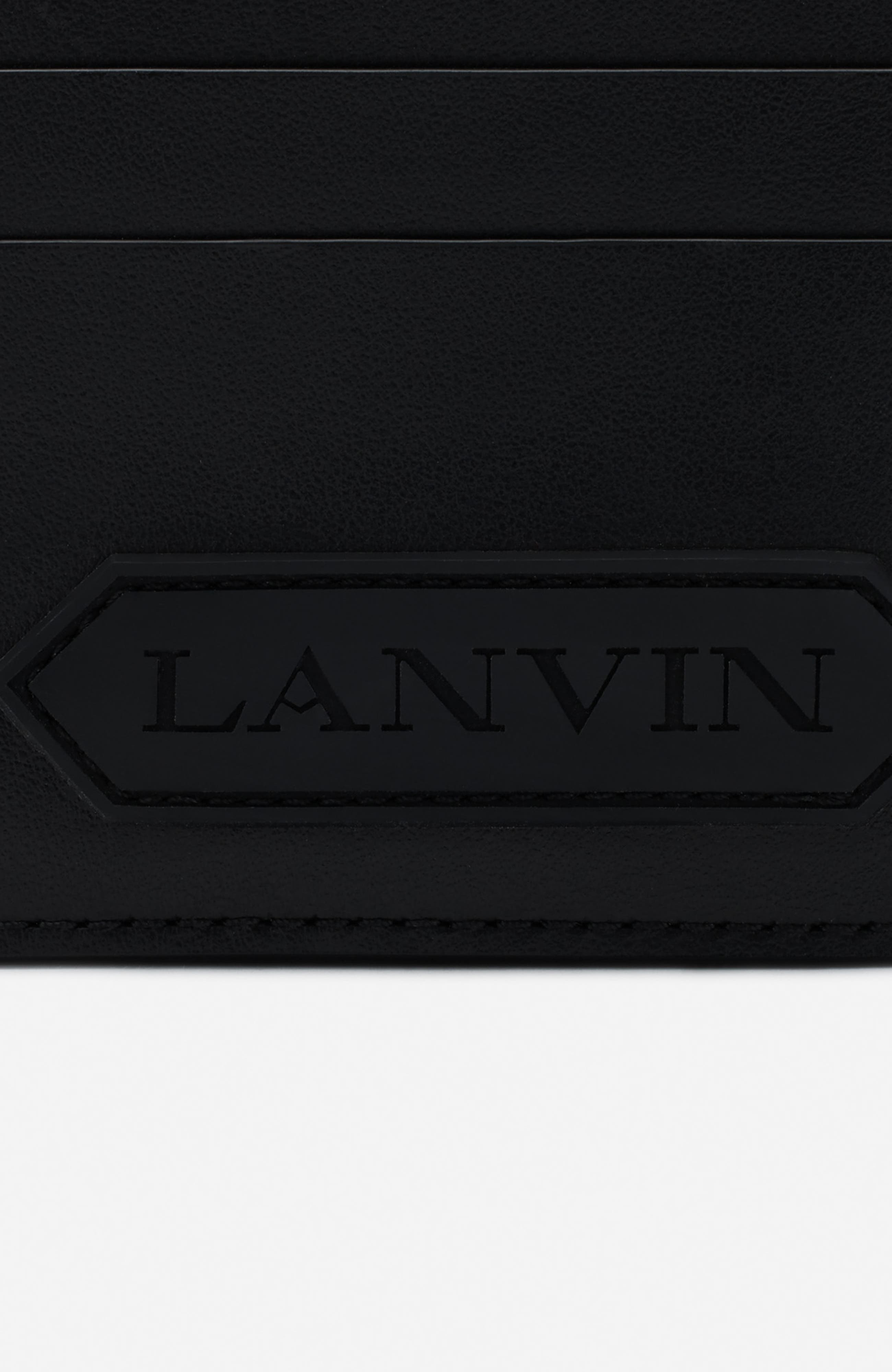Lanvin SIGNATURE LEATHER CARDHOLDER in Black at Nordstrom - 4