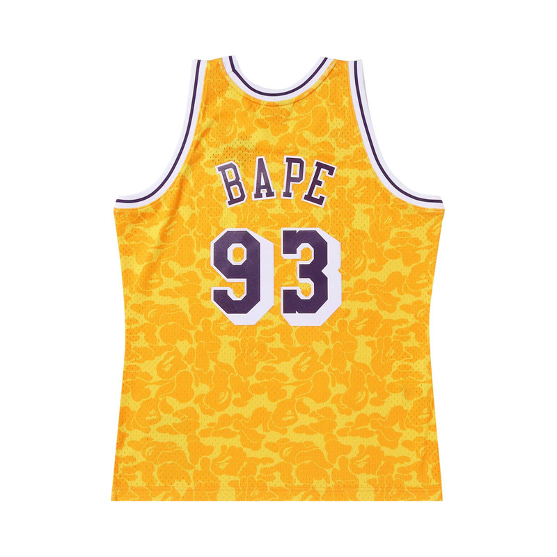 A BATHING APE® BAPE x Mitchell & Ness Los Angeles Lakers Jersey 'Yellow' outlook